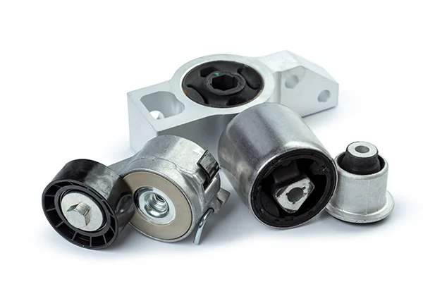 New motor mount components isolated on white background